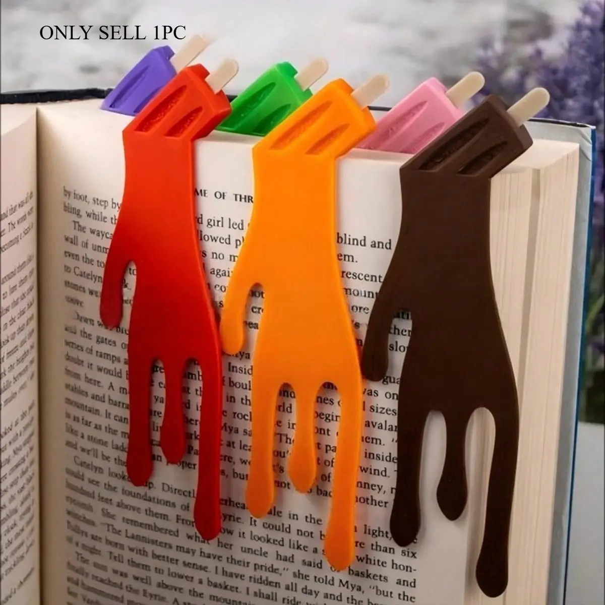 1Pc Melting Popsicle Silicone Bookmark, Summer Ice Cream Book Mark, Unique Book Decor Gift for Book Lovers