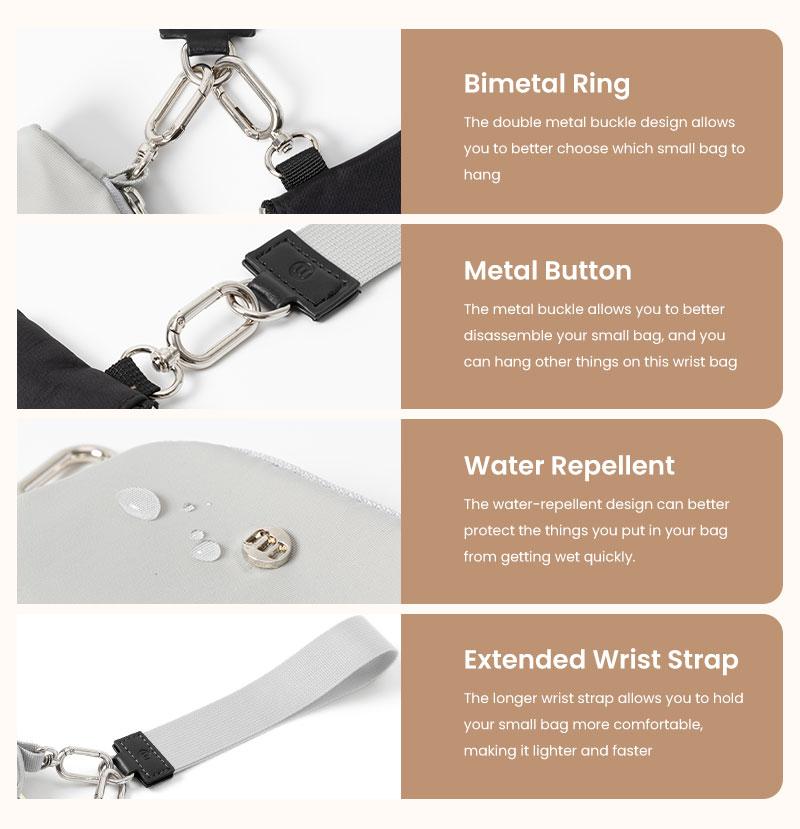 MEXS Mini Zip Around Wristlet Wallet for Women Dual Pouch Wristlet Portable Coin Purse Mini Women Coin Pocket