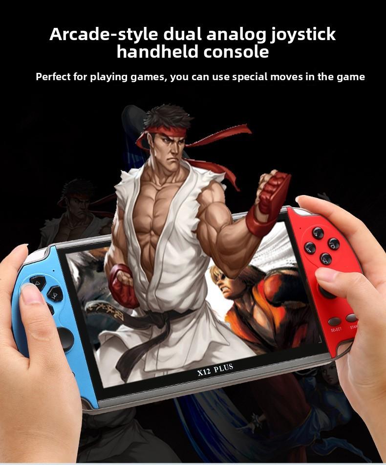 X12 PLUS Handheld Gaming Console, 7-inch Super Large Screen Game Console Handheld with NES, PSP and Arcade Simulators