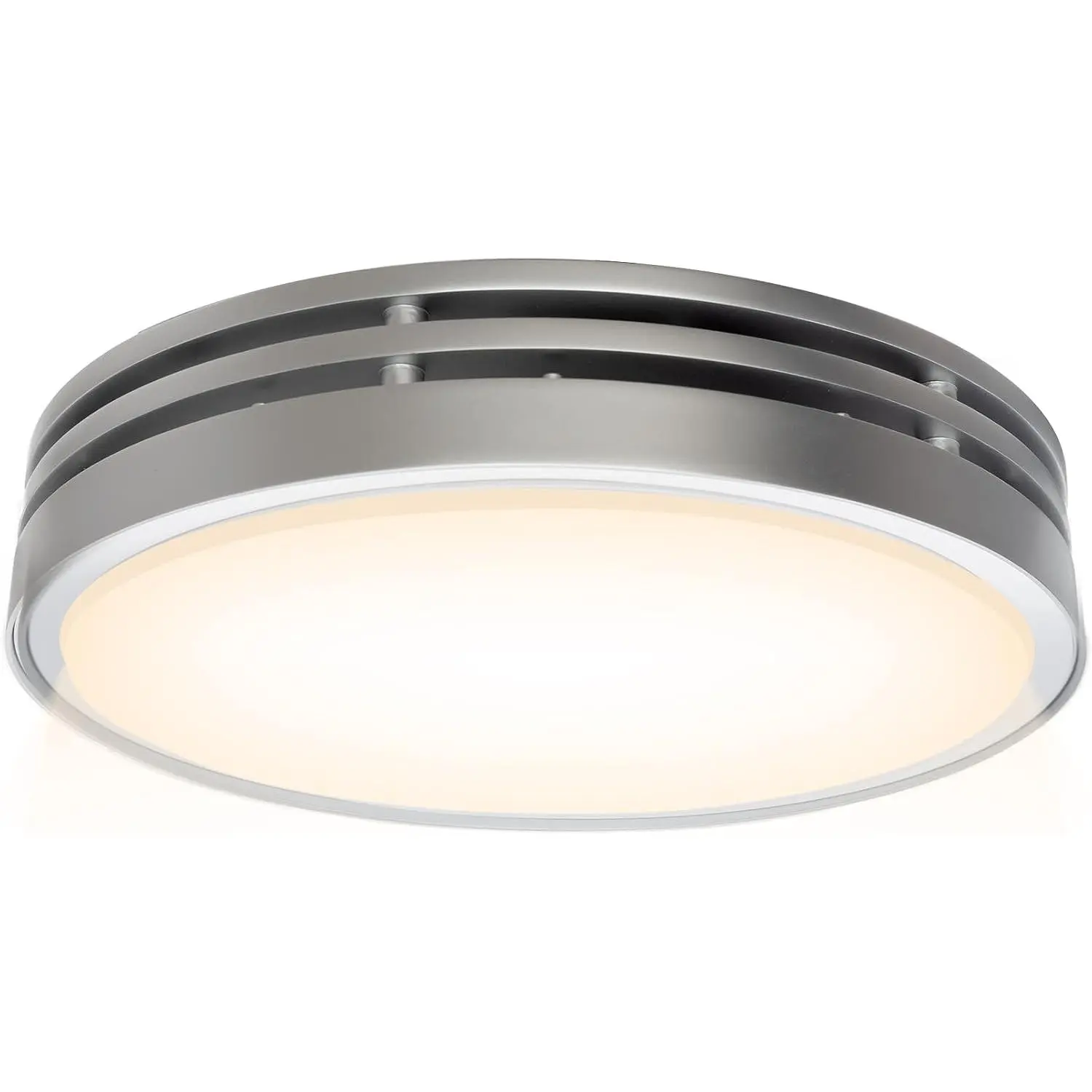 Bathroom Exhaust Fan with Light, 110CFM, 2.0 Sones for Ceiling, 1000lm Dimmable LED Light and 150lm Nightlight  Color Bathroom Vent Fan for , Round, Sliver