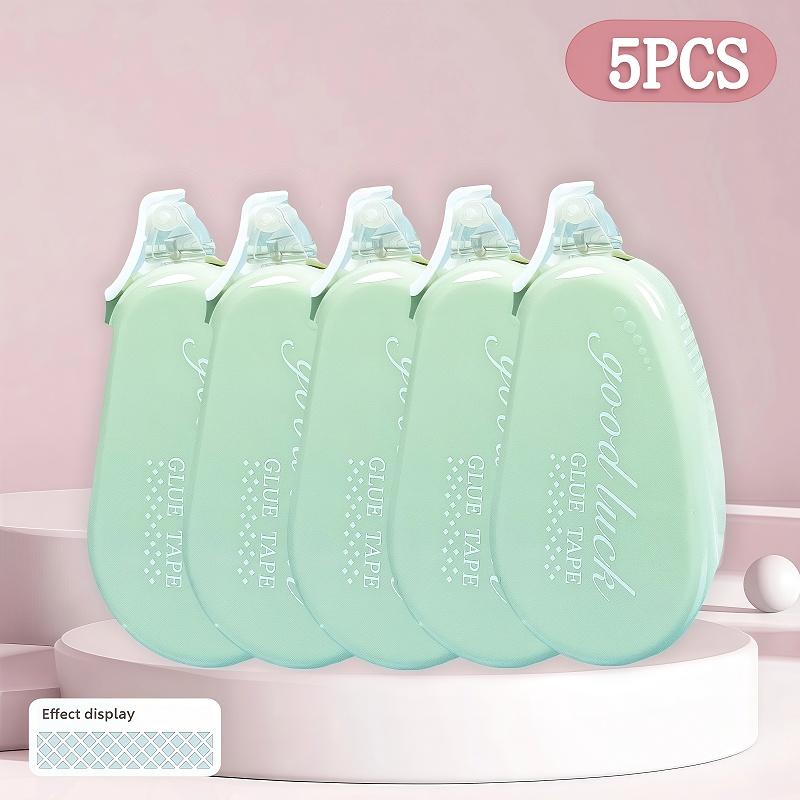 5 large capacity double-sided tape sets - strong adhesive, easy to stick and remove, suitable for scrapbooks, collages and photo albums, diaries, handicrafts, offices, back to school preparation, non stick multi-purpose glue, smooth application