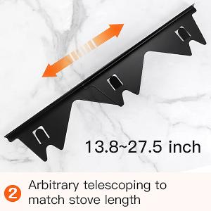Stainless Steel Stove Gap Covers,Stove Gap Filler, [SUPAFA]Range Trim Kit, Stove Gap Guards, Heat Resistant and Easy to Clean, Easy retractable Length 13.8" to 27.5", Width 0.79"(2PCS)