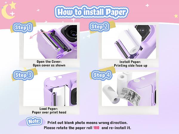 Kids Instant Print Camera Paper, Thermal Printing Refill Set for Toddler Camera, Compatible with Funshot 20, HD Camera Thermal Printing Paper, 2.2" x 26ft (5.6cmx8m) Per Roll, 3 Rolls(Only Paper)