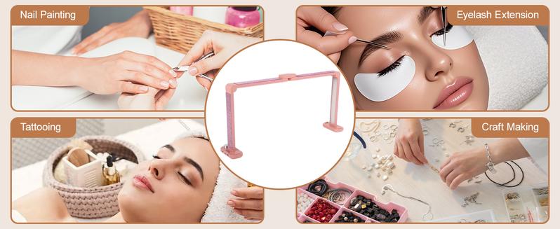 Half Moon Light for Nail Desk with Phone Holder, 34IN Foldable LED Lamp With Diamond, LED Light for Manicure, Eyelash Extension, Tattooing, Skin Management, Color Temperature 3000-6000K