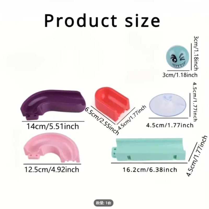 Bathroom Track Toy Set, 1 Set Non-electric Plastic Water Slide Game with Rolling Ball, Creative DIY Assembled Pipe Building Blocks for Toddlers Play, Gift Bathroom Track Toy Set, 1 Set Non-electric Plastic Water Slide Game with Rolling Ball, Creative DIY Assembled Pipe Building Blocks for Toddlers Play, Gift