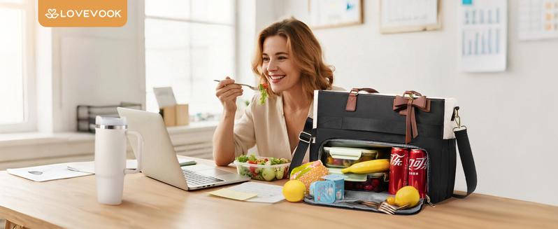 LOVEVOOK Lunch Tote Bag for Women,15.6 Inch&17.3 Inch Large Capacity Work Bag with Laptop Compartment, Teacher Tote Bag with Zipper, Handbag Insulated Bag Leakproof for Nurse, Office, College,TikTokShopStockUp