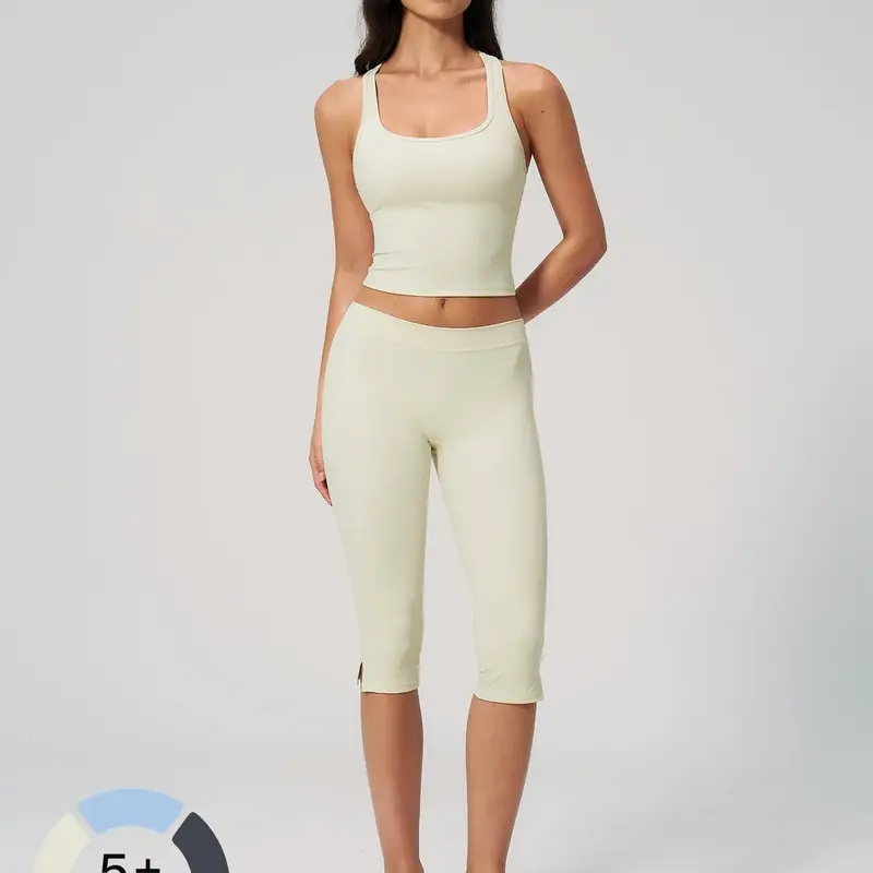Women's 2-Piece Yoga Set, High-Stretch Quick-Dry Activewear for Fitness and Sports, Comfortable Versatile Workout Outfit, Women Workout Clothes