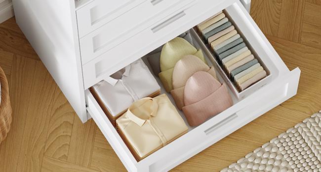 Dresser for Bedroom, Tall White Dresser with 4 Drawers, Dressers with Mirror, Chest of Drawers for Bedroom, Living Room, Closet, Hallway, White