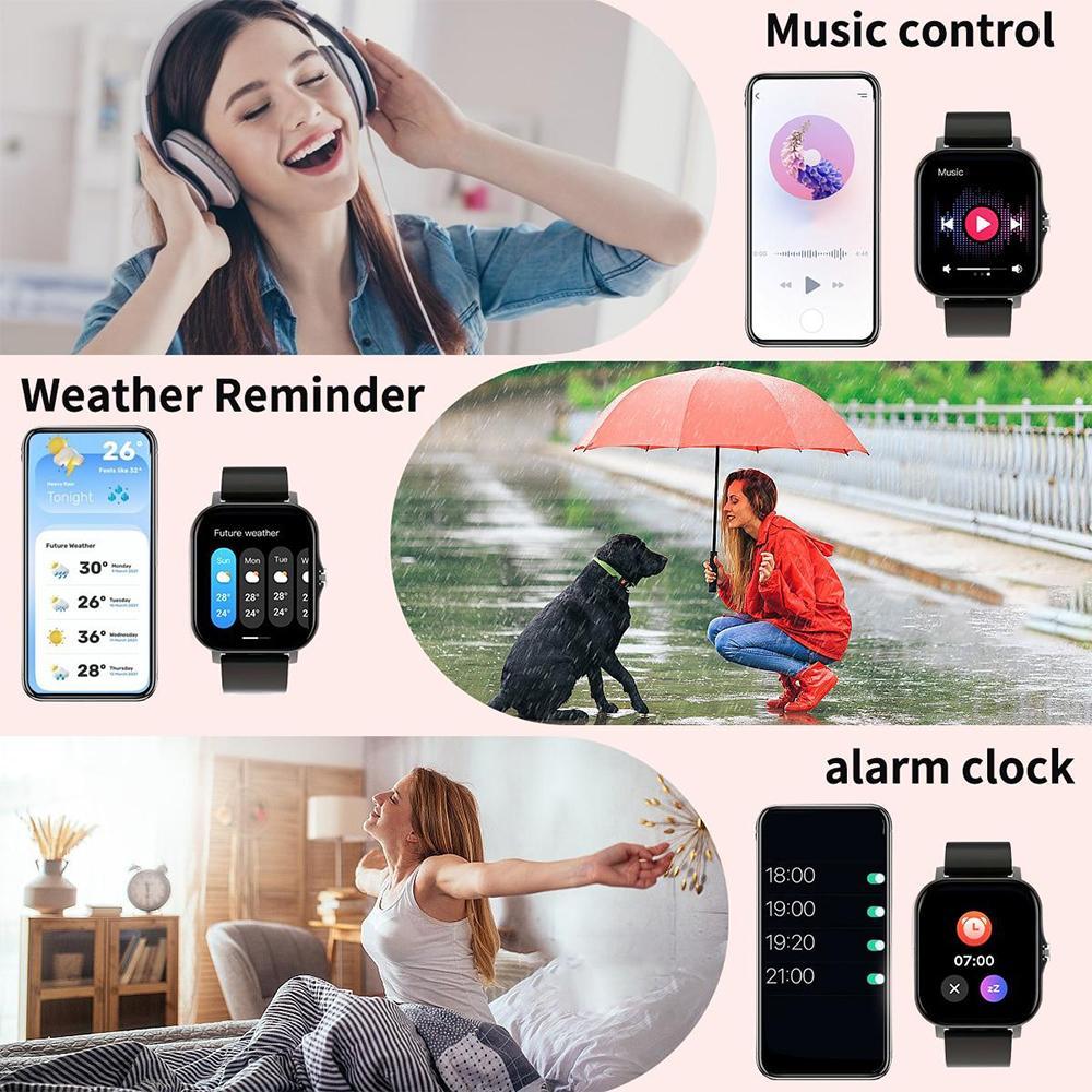 SIMSONLAB Multifunctional Touchscreen Smartwatch, Fashionable Digital Fitness Tracker with Weather Forecast & Music Control, Sports Smart Watch for Women & Men, Valentine's Day Gift Idea