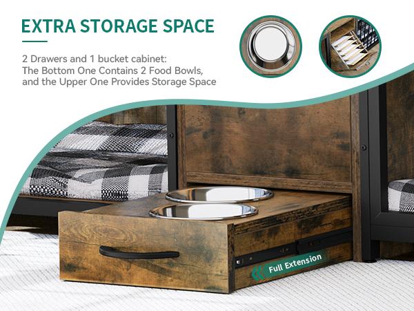 Yitahome" 95" Long Dog Kennel Large Pet Kennel Wood Crate 2 Lock Sliding Doors Rectangular，Brown