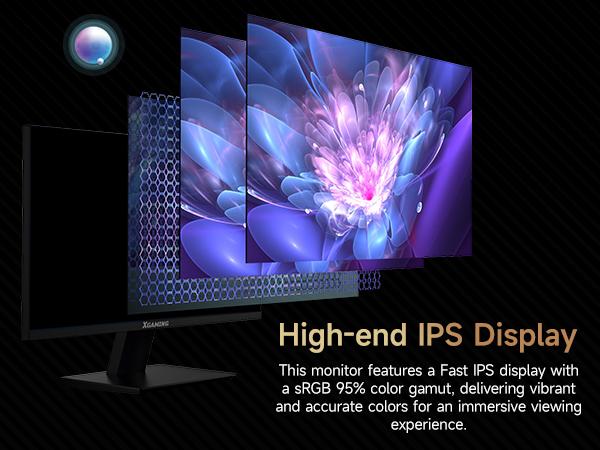 24 Inch Monitor 1080P 100Hz, FHD Frameless Computer Monitor, 99% sRGB, HDMI VGA Display, Built-in Speakers, Low Blue Light Screen for Gaming/Home Office, Supports VESA Mount, Tilt Adjustable - Black