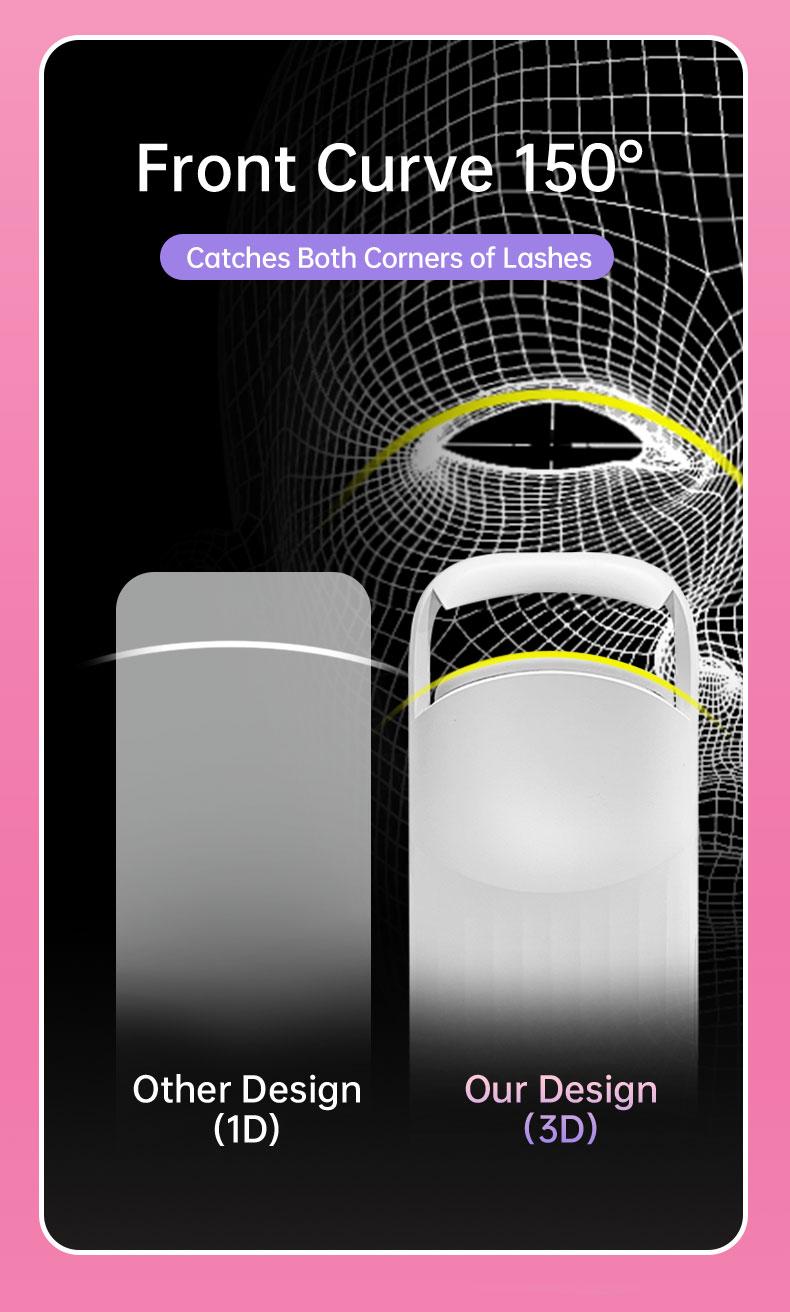 Medusara Electric Lash curler, Premium Heated Eyelash Sculpting Device Rechargeable Heated Lash Curler Patented 3D Curved Design Pink Cosmetics