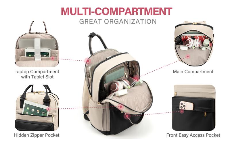 【Valentine's Day Gift】LOVEVOOK Laptop Backpack with USB Port, Backpack Purses for Women, Ideal Travel Backpacks for College, Work, Nursing, Travel, School Backpack, and Personal Item