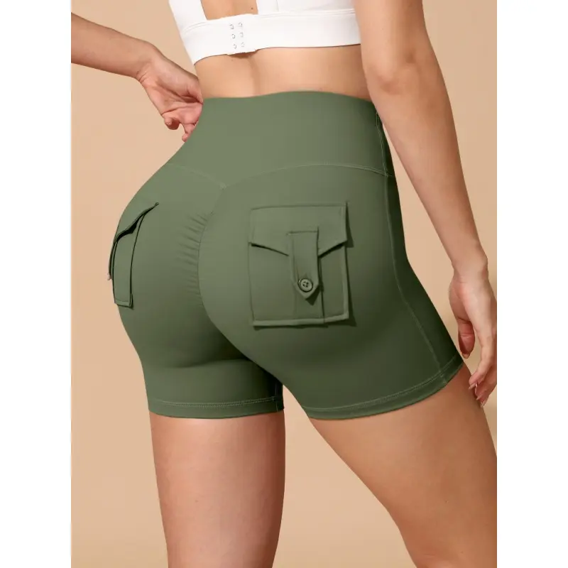 Polyester shorts in army green