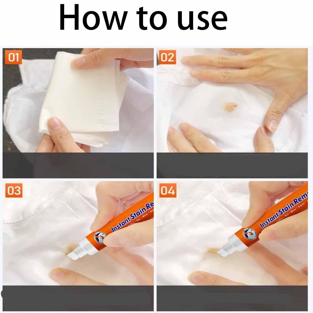 Portable Stain Remover Pen, Quick Clean, No Rinse Needed, Ideal for Travel, Efficient Oil Stain Removal, 1 Pack