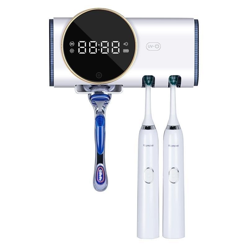 2026 Upgraded Bathroom Toothbrush Holder, Infrared Toothbrush Sanitizer, Wall-Mounted Design, Compatible with Various Toothbrush Sizes, Features Air-Drying Function, Equipped with an LED Smart Display