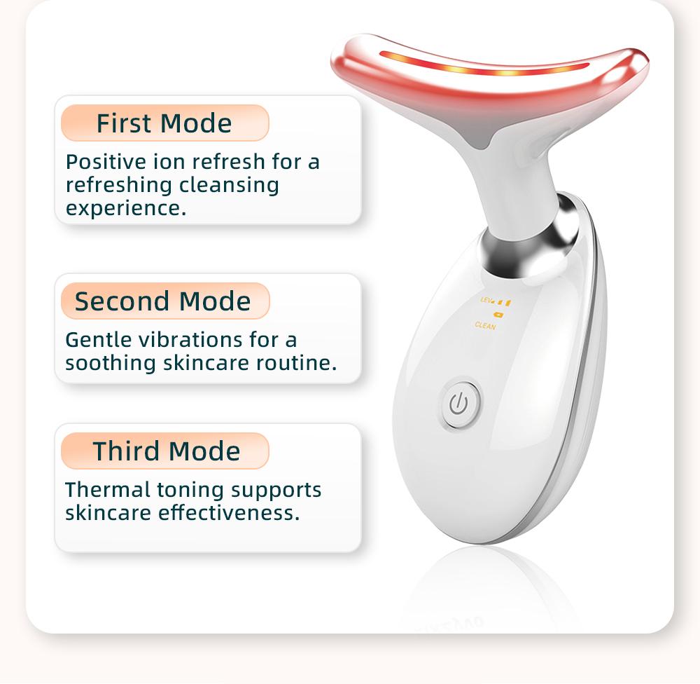 LixZyvo 7-Color LED Beauty Device with Advanced Beauty Technology & Soothing Thermal Care, Dolphin-Inspired Face & Neck Massager, Vibration Massage, Smart Skin-Touch Sensor