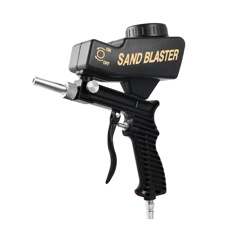 Adjustable Portable Sand Blaster Paint Spray Machine Gravity Pneumatic Blasting Gun Set  Sandblasting Gun 90 Psi