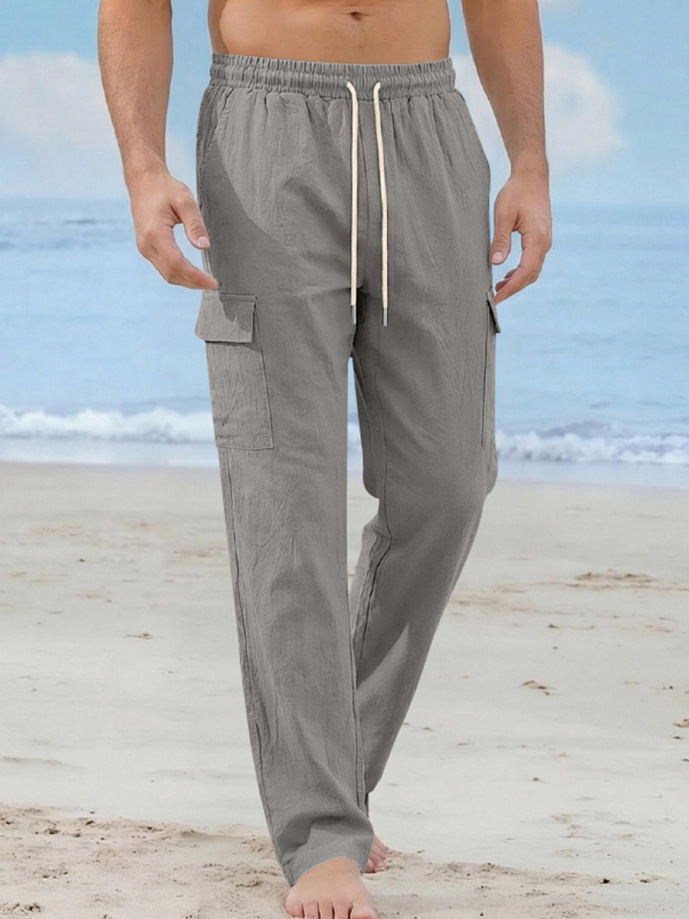Men's Loose Linen Pants, Simple Luxurious Outdoor Workwear, Sporty Casual Long Pants, New American Style, Comfortable and Stylish