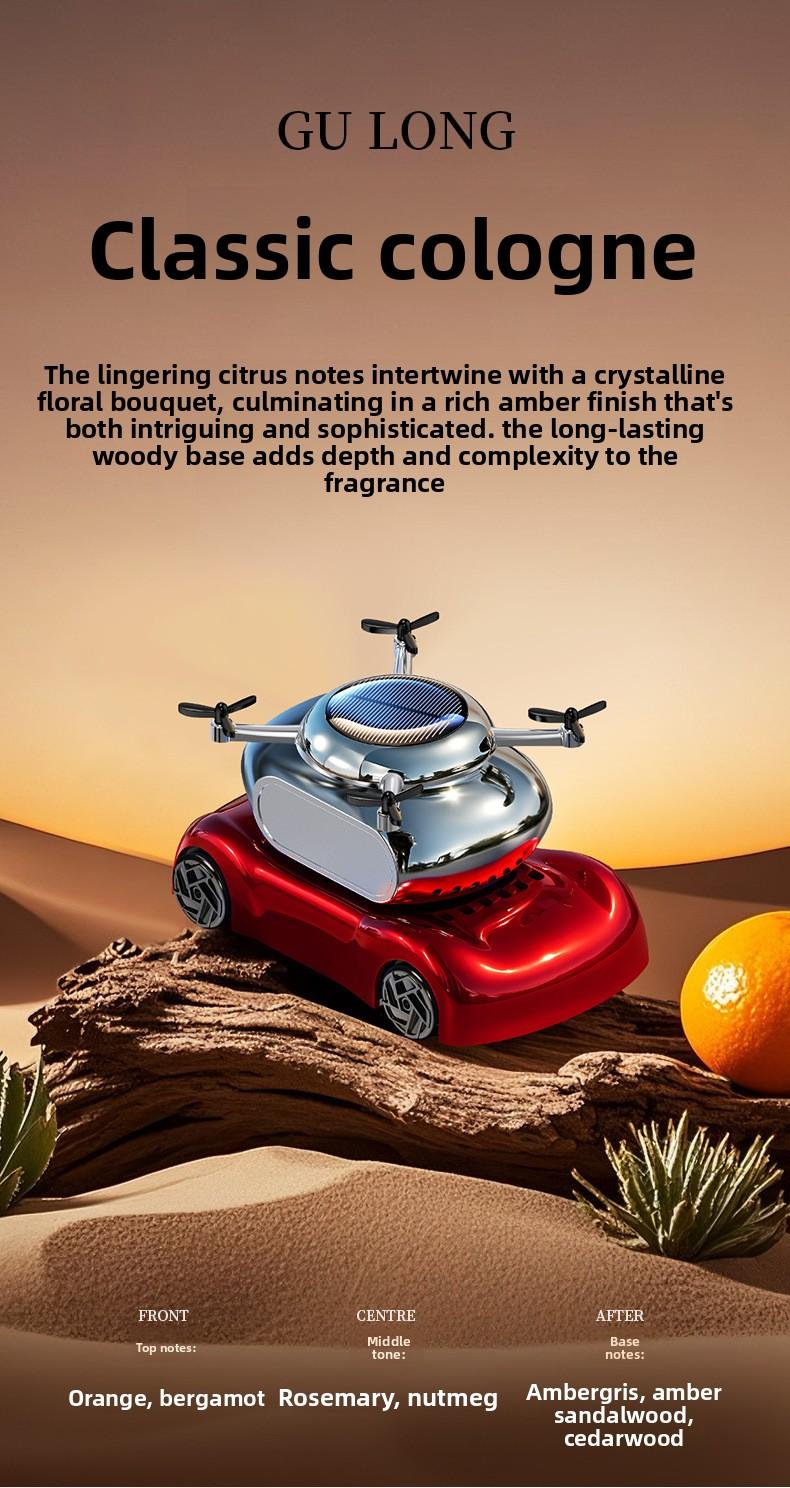 Floral Solar-Powered Vehicle Air Freshener - Blue-Ocean Golden-Osmanthus Fragrance Gels & Blocks Device, Quick-Refresh Home & Vehicle Interiors Accessory