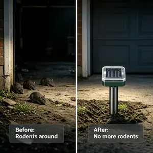 Greenlume 2/4/10 Pcs Solar-powered Rodent Repellers, Mole Repellers And Insect Repellers, IP44 Waterproof, Effectively Repelling Deer, Raccoons, Skunks And Rodents, Ideal For Yards, Gardens, Farms, Lawns And Other Areas,Essential Equipment For A Safe Home
