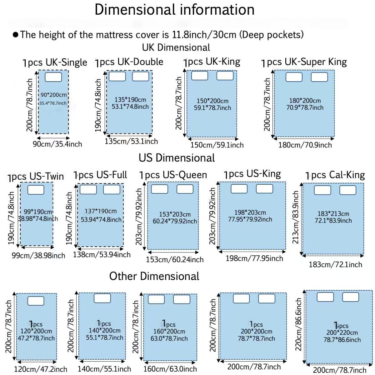 Deep Pocket Waterproof Mattress Protector, 100% Waterproof, Soft and Breathable, Fits 30cm Thick Mattresses, Washable, Multi-Color Options