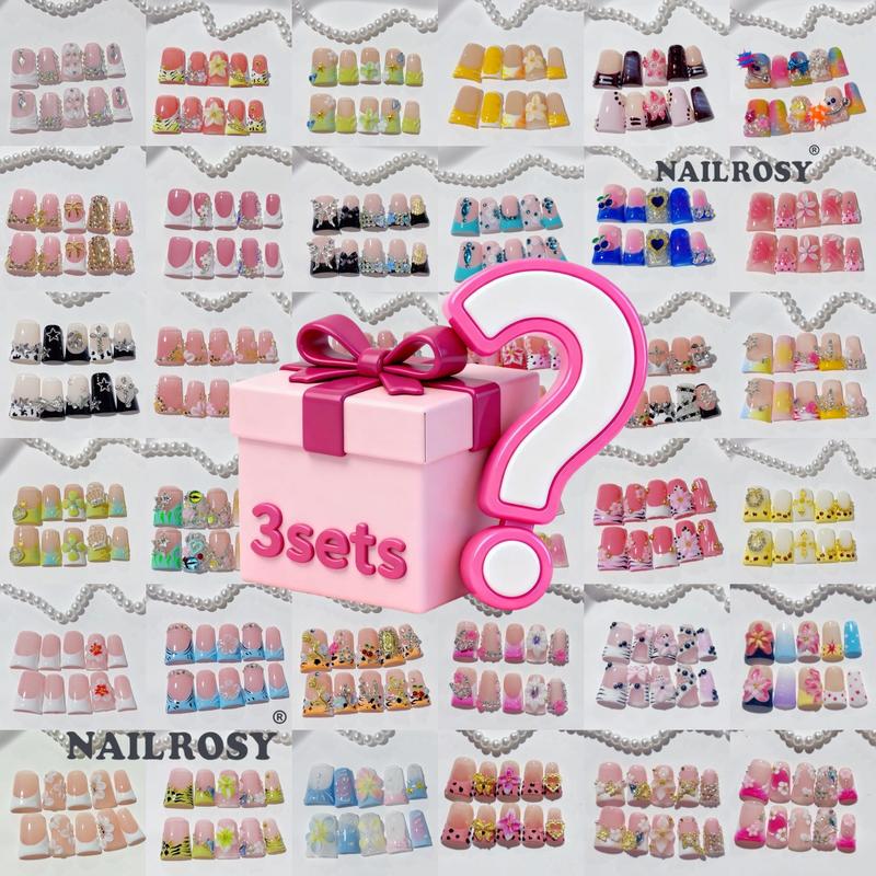 30pcs Mystery Box Handmade Press on Nails, 3D Floral Short Duck Design,Rhinestone French Shimmery Finish, Perfect for Weddings & Parties Christmas Halloween, Handmade Reusable Nails 30pcs Mystery Box Handmade Press on Nails, 3D Floral Short Duck Design,Rhinestone French Shimmery Finish, Perfect for Weddings & Parties Christmas Halloween, Handmade Reusable Nails