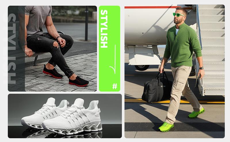 Men's Running Shoes Blade Tennis Walking Fashion Sneakers Breathable NonSlip Gym Sports Work Trainers,Knitted Mesh Breathable AndComfortable Platform Sneakers Runner Training Footwear Boy Athletic Closed Casual