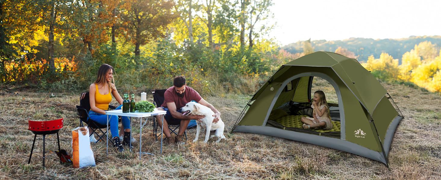 Night Cat Upgraded Backpacking Tent, Spacious for 1-2P, Dual-Pole Design for 20% More Headroom & Easy Clip Setup, PU3000mm Waterproof for Hiking, Camping, Fishing, Motocamping & Outdoor Adventures