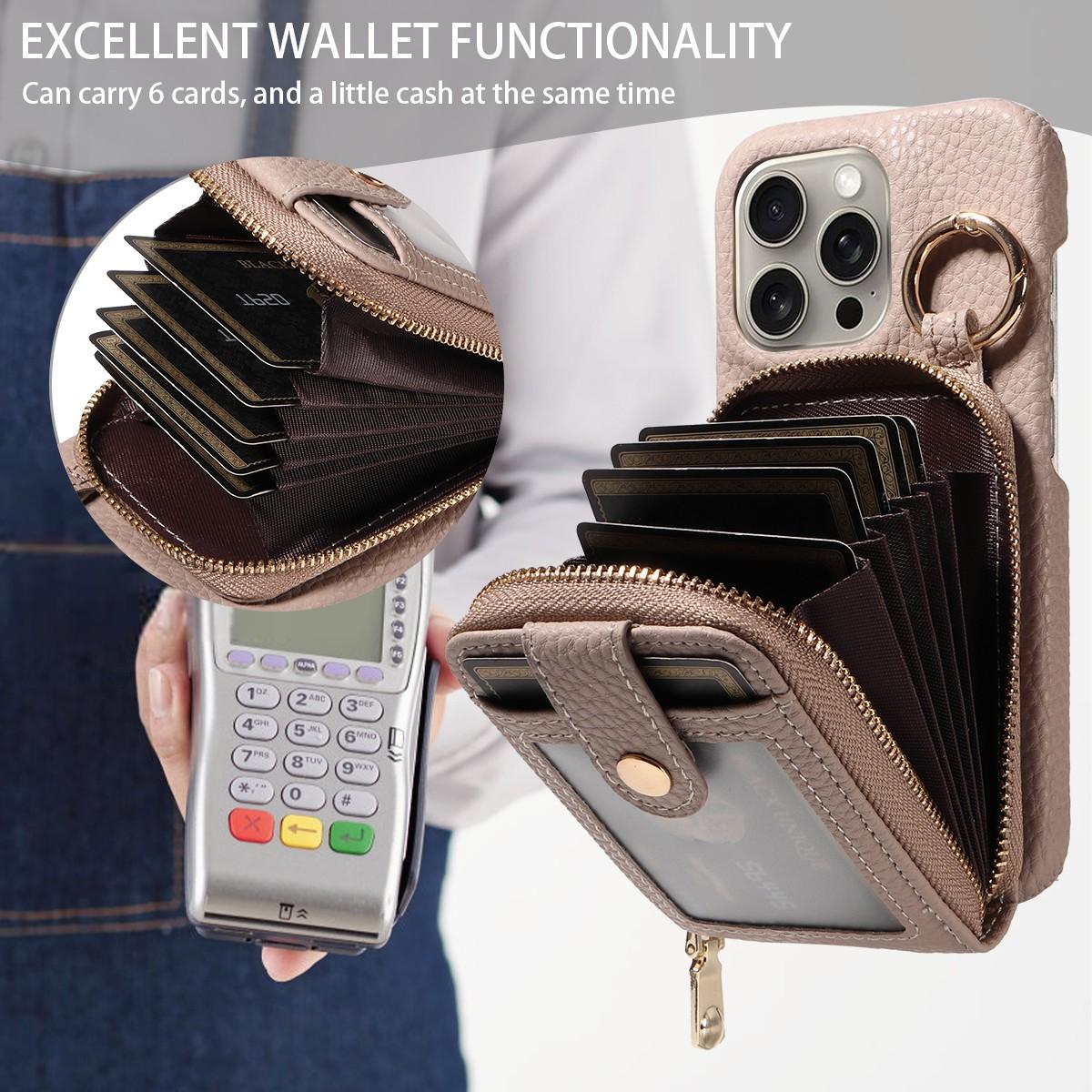 iPhone 17 Pro Max Case, Multi-Function Wallet Design, Secure Zipper Closure, Durable Protection Cover, Compatible with Multiple Models