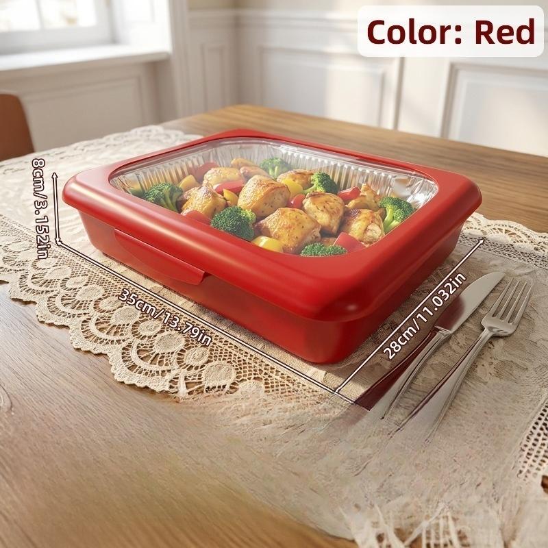 A set of elegant wok 2-in-1 reusable plastic food storage boxes with 1 foil tray for outdoor parties, celebrations, Christmas and Thanksgiving gifts