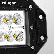 Nilight LED Pods 4PCS 18W Flood Flush Mount LED Work Light Driving Lights Led Light Bar Off Road Fog Lights for Jeep Truck Tacoma Bumper ATV UTV Vehicle Lamp Lightbar