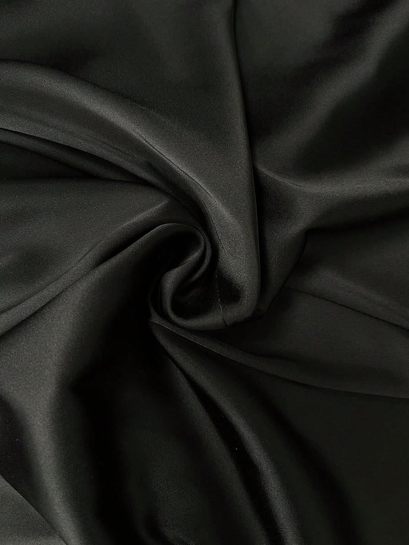 Elegant High Waist Satin Midi Formal Fashion Skirt, Spring & Fall Fashion, Slimming Solid Color Design, Women's Stylish Clothing