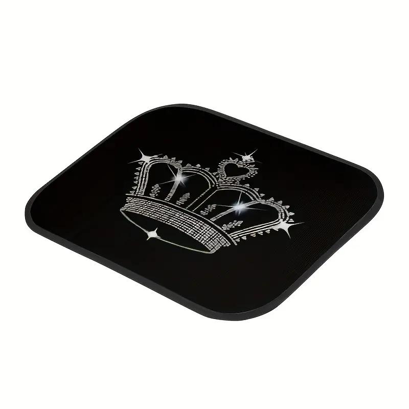 Crown Pattern Car Floor Mat, 4 Counts/set Rhinestone Decor Car Interior Decorative Floor Mat, Universal Car Interior Accessories for Women, Men Gifts, Car Mats