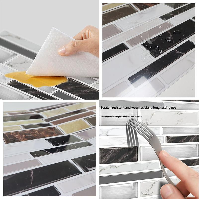 AOZEY Marble Pattern Wall Sticker 26 Pcs Backsplash Stick Tiles Self-adhesive Peel & Stick Kitchen Bathroom Decor Non-toxic Odor-free PVC Decorations AOZEY Marble Pattern Wall Sticker 26 Pcs Backsplash Stick Tiles Self-adhesive Peel & Stick Kitchen Bathroom Decor Non-toxic Odor-free PVC Decorations