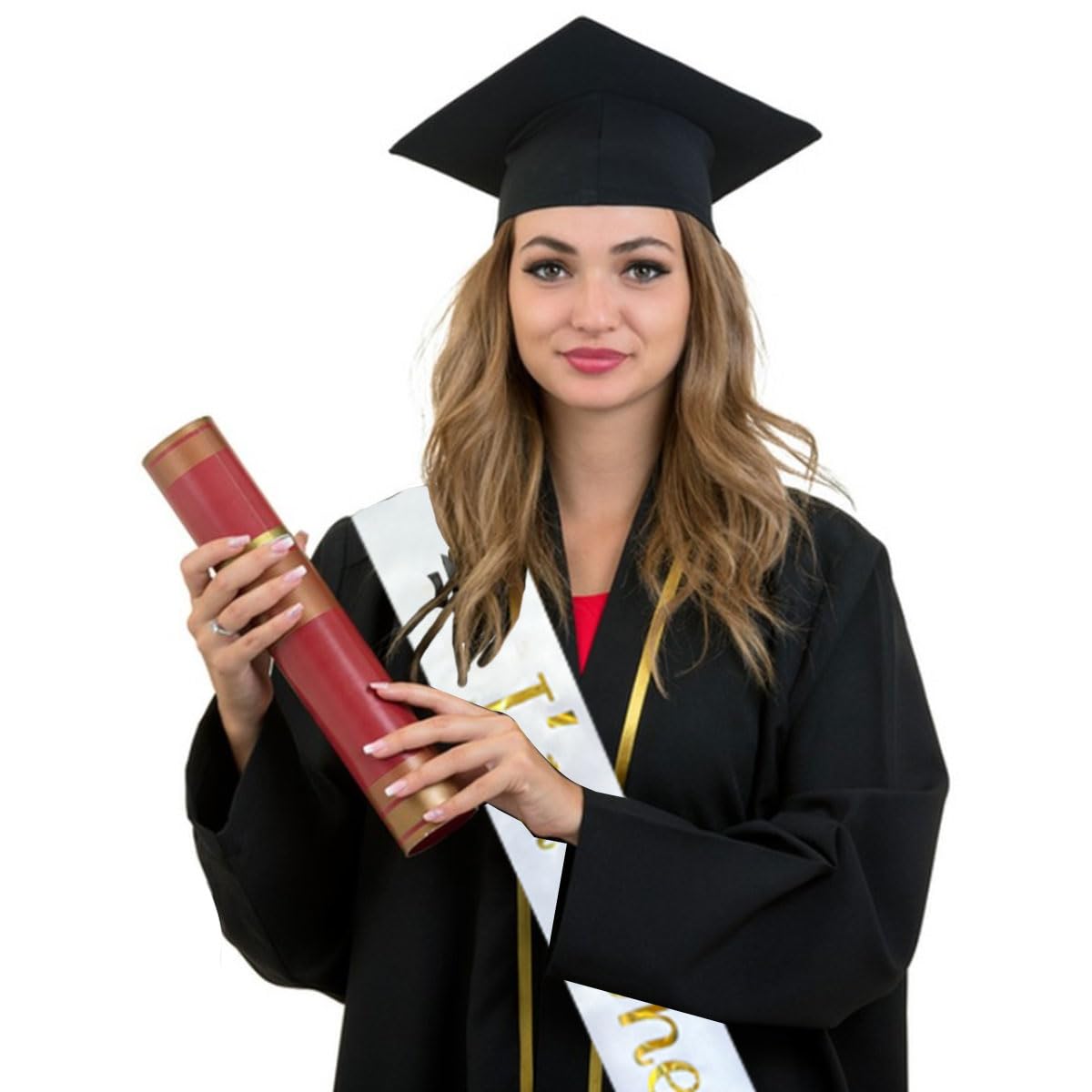 Graduation I'm Done Sash Set, Unisex Graduation Party Decoration Shoulder Strap, Plain Honor Graduate Ribbon, Pure Color Shawl