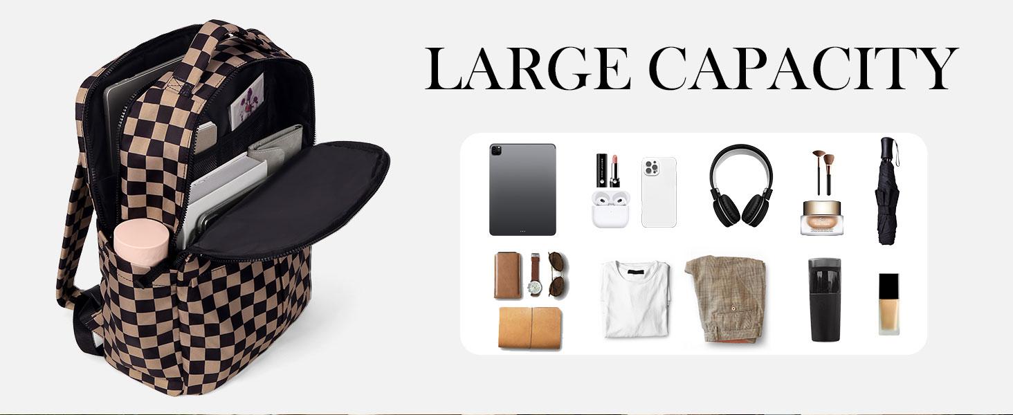 Plaid Backpack, Lightweight and Durable, Fashionable Multi-Compartment, Large Capacity, Ideal for Travel and Work, Daily Use, Laptop Bag