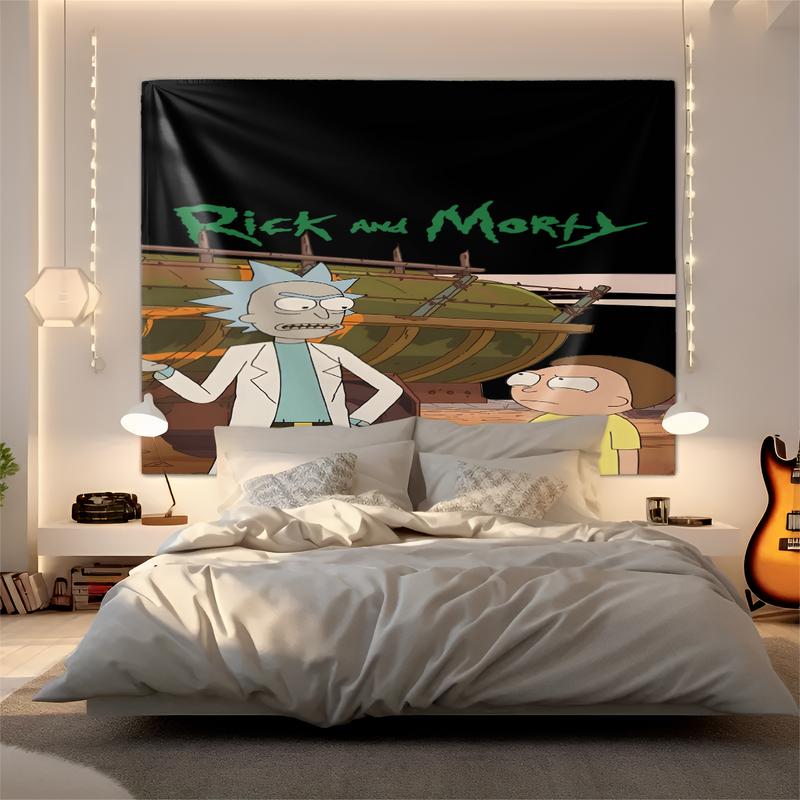 Rick And Morty Patterned Tapestries, Fashionable Room Flags, Unique Wall Art In The Living Room And Bedroom, Very Special Gifts