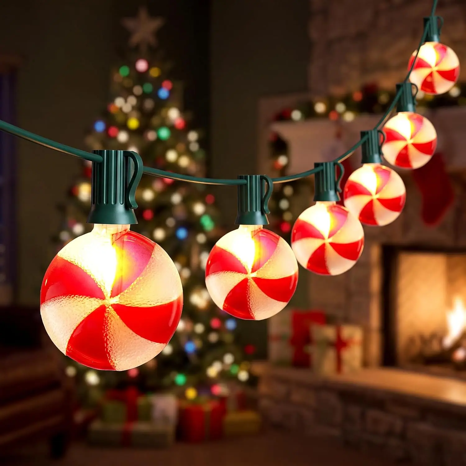 10.5FT Christmas String Lights, 10L Ultra Bright Candy Cane Lights | IP65 Connectable  Candy Lights for Birthday Wedding Bedroom tree  Party Indoor Outdoor Christmas Decorations