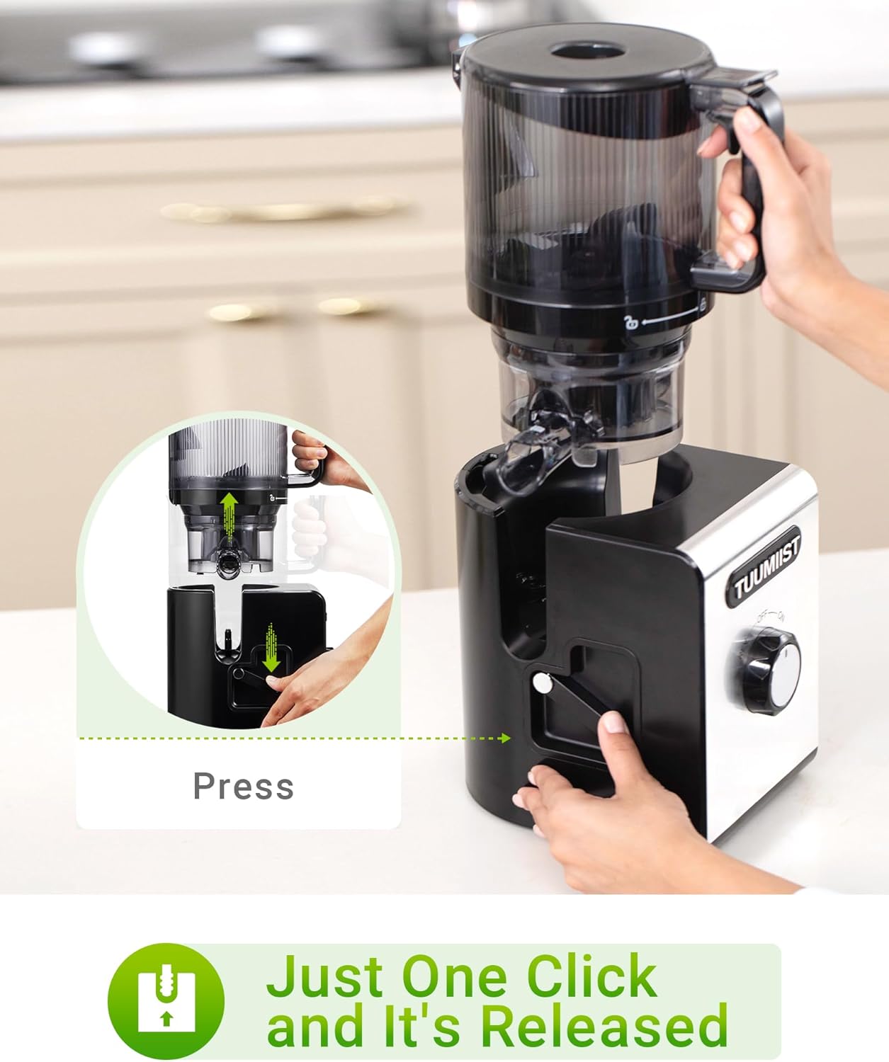 TUUMIIST Cold Press Juicer Machines – 6.5'' Large Feed Chute for Whole Fruits & Vegetables, High Juice Yield, Easy To Clean TUUMIIST Cold Press Juicer Machines – 6.5'' Large Feed Chute for Whole Fruits & Vegetables, High Juice Yield, Easy To Clean