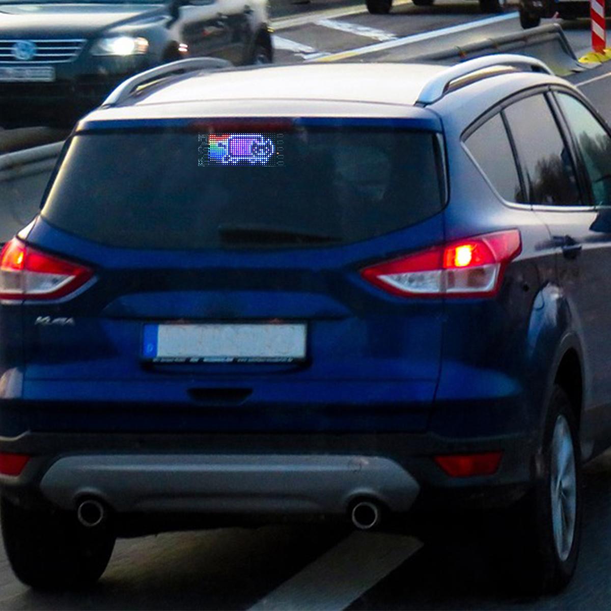 Dynamic Pixel Matrix Car Smart Display APP Remote Dual Control RGB Flex Film Screen DIY Animation Real Time Music Sync Voice Activated Gift For Men Tech Upgrade