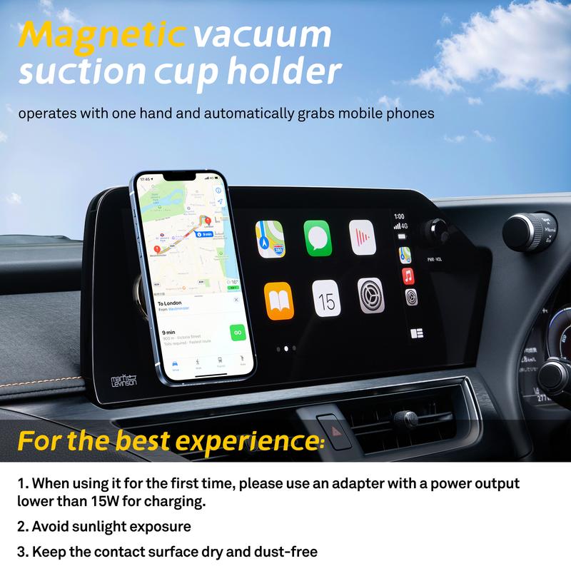 Lentorgi 360° Rotatable Car Magnetic Phone Holder, Electric Vacuum Magnetic Car Phone Holder, Car Accessories, for Windshield and Dashboard, Kitchen, Bedroom, Office, Compatible with Magsafe iPhone & Android Lentorgi 360° Rotatable Car Magnetic Phone Holder, Electric Vacuum Magnetic Car Phone Holder, Car Accessories, for Windshield and Dashboard, Kitchen, Bedroom, Office, Compatible with Magsafe iPhone & Android