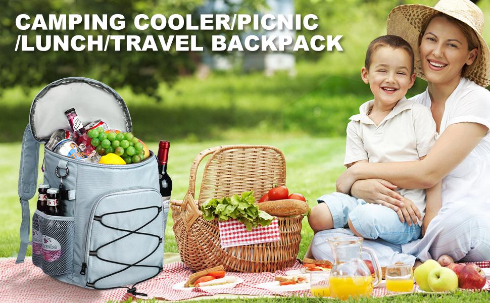 Cooler Backpack 30 Cans,Portable Backpack Coolers Insulated Leak Proof,Made with Water-Resistant 900D Oxford Lightweight Cooler Bag for 12h Hot/Cold Retention