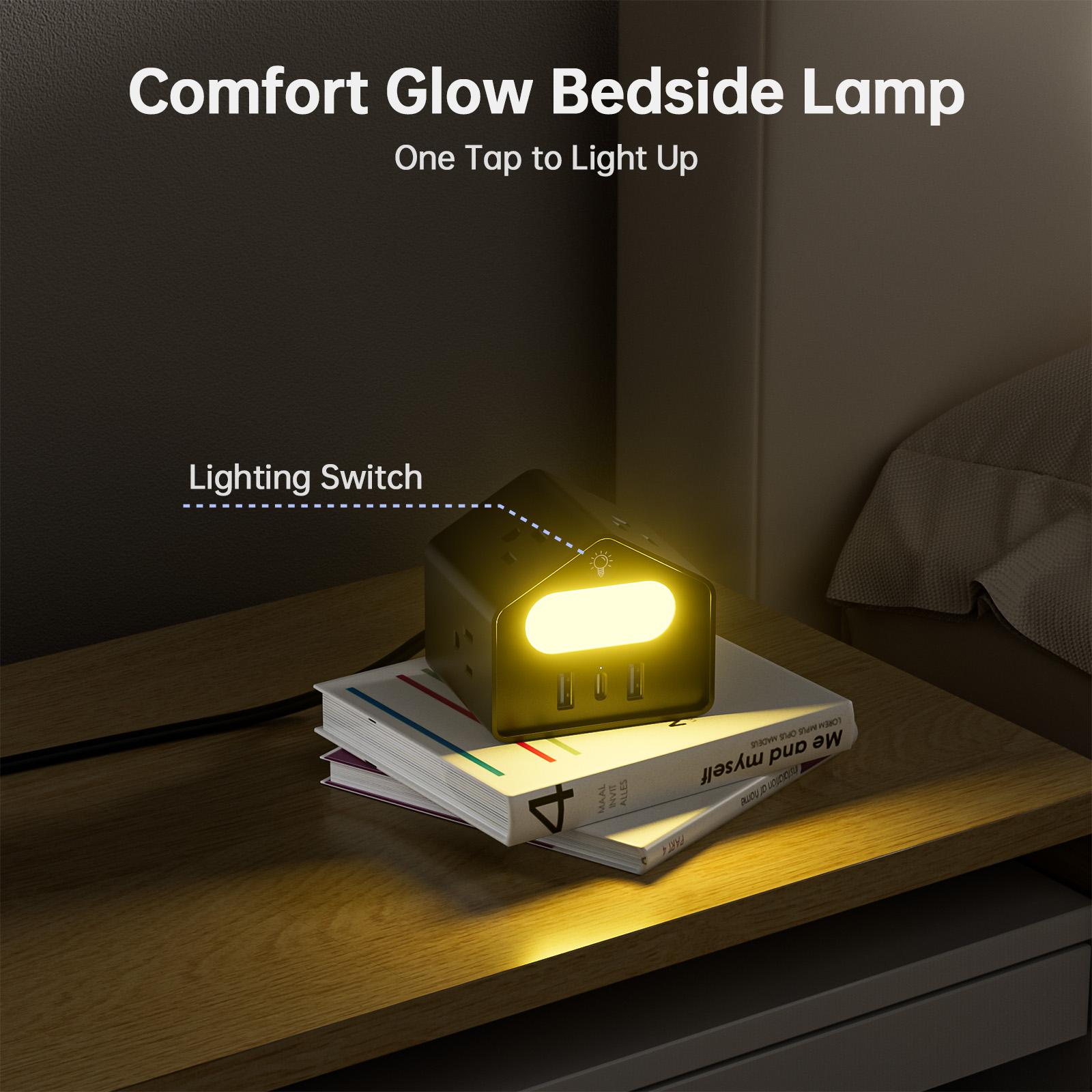 Us Plug Mini Socket with Pd18w Fast Charging, Creative Design Power Strip, 2 Meter Extension Cord for Office & Home Use