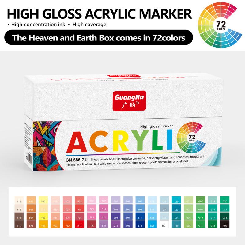 Acrylic Paint Markers, Acrylic Ballpoint Pens Bullet Tip 1.0 mm, High Gloss Gel Pens, Non-Bleed Ink, Odorless, Quick-Drying, Smoothly for Detail Work, Writing, Doodling, Note taking, Art Supplies