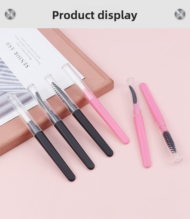 3 Pcs Silicone Eyelash Separator, Lashes Brush Separator, Mascara Brushes, Reusable Mascara Brush Wand, Eyebrow Spoolie Brushes Eyelashes Definer with Lid (Pink, Black)