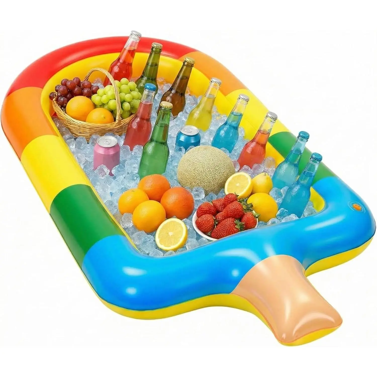 4 ft Inflatable Cooler, Inflatable Pool Bar, Cooler for Parties, Ice Pop Serving Bars Pool Party Drink Holder Colorful Ice Pop Beach Party Drink Float for Summer Luau Hawaiian Birthday