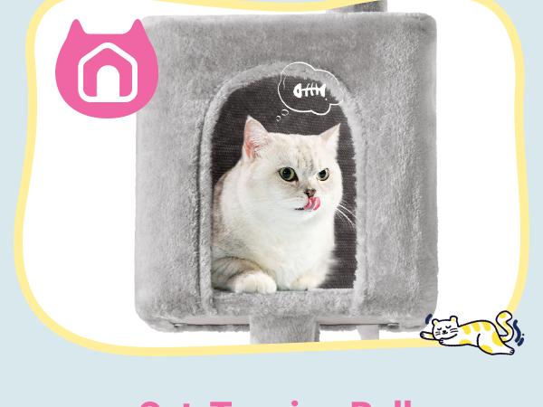 Allewie 29 Inches Cat Tree Tower/Plush Perches Platform/Condo/House/Sisal Scratching Posts/Multi-Level Activity Center Furniture for Kittens/Beige/Dark Grey/Grey/Pink,#TikTokShopBlackFriday #Christmas Gifts