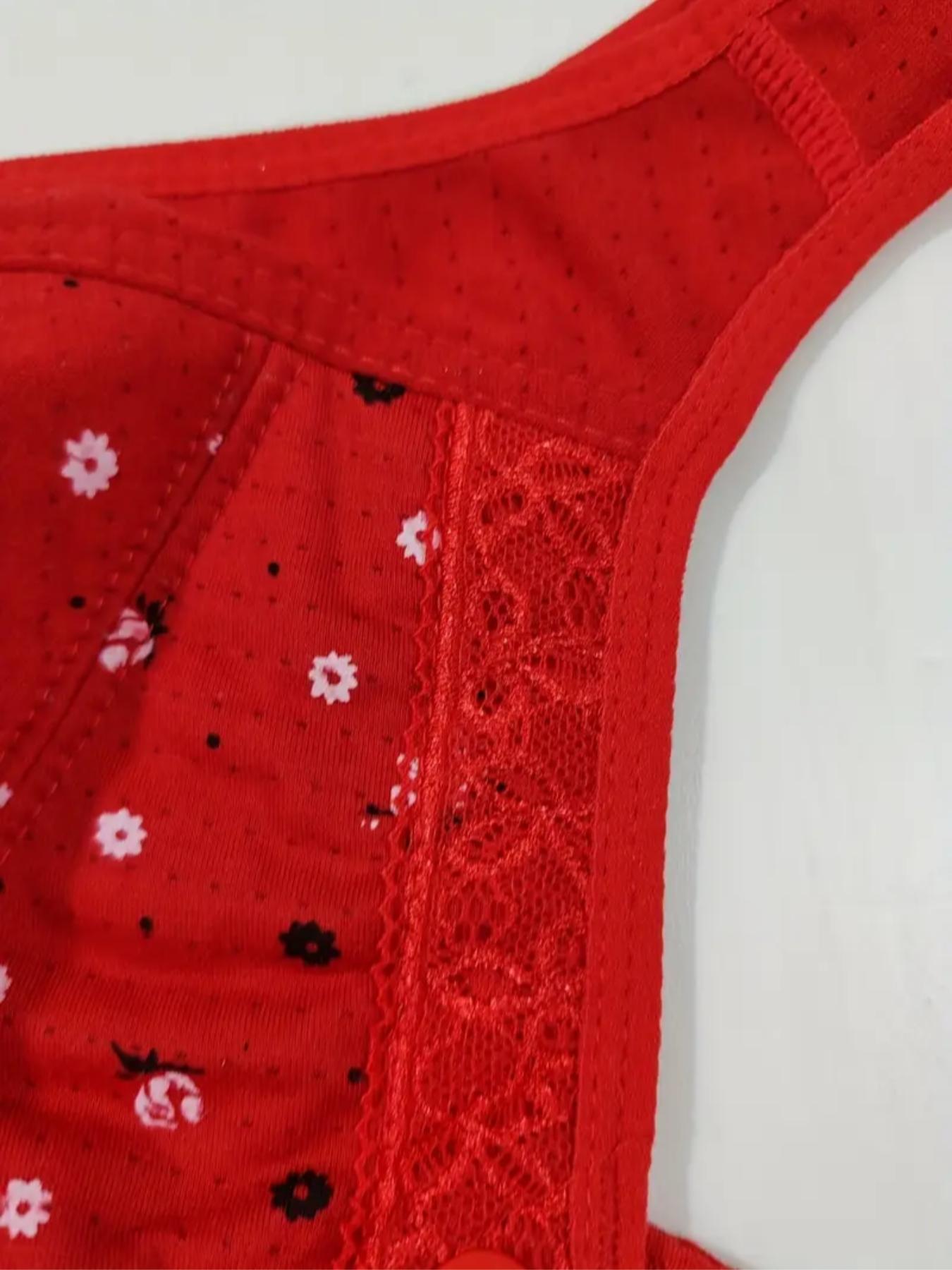 Women's Floral Print Push Up Bra, Soft Comfortable Breathable Bra, Women's Lingerie for All Seasons