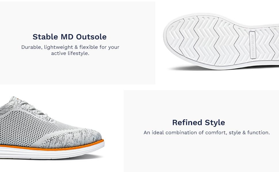 BRUNO MARC MaxFlex Suite Craft Men's Smart Casual Knit Oxford Shoes Round Toe Lace-Up All Seasons Closed Toe Brogue Detail MD Rubber Outsole - Runner, Athletic